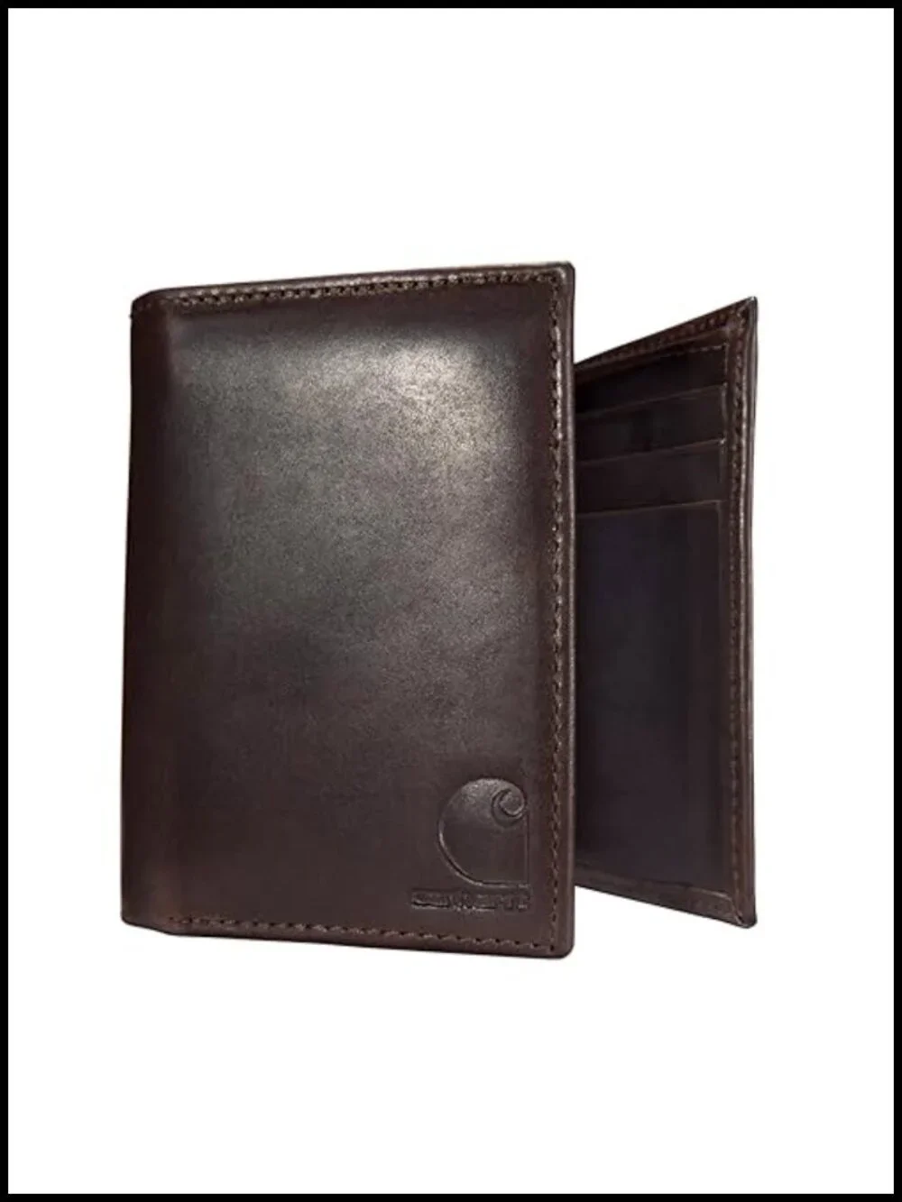 Full-Grain Leather Bifold Wallet RFID Blocking ID Window Cash Cards